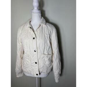 Bella Dahl White Quilted Jacket Sz M